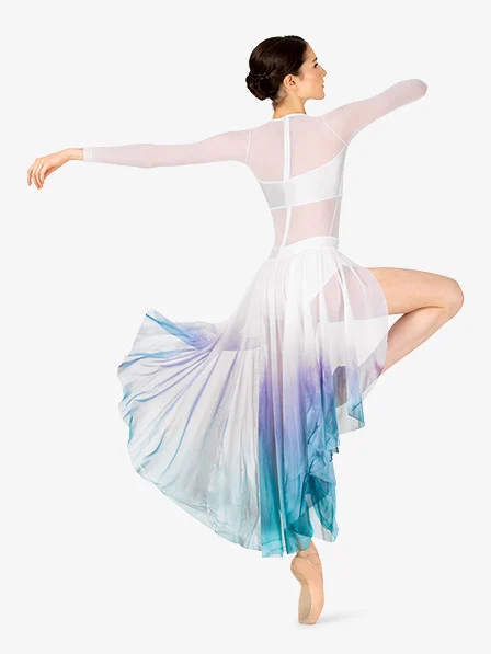 Watercolour Women's Hand Painted Long Sleeve Lyrical Dress - Baum's  Dancewear